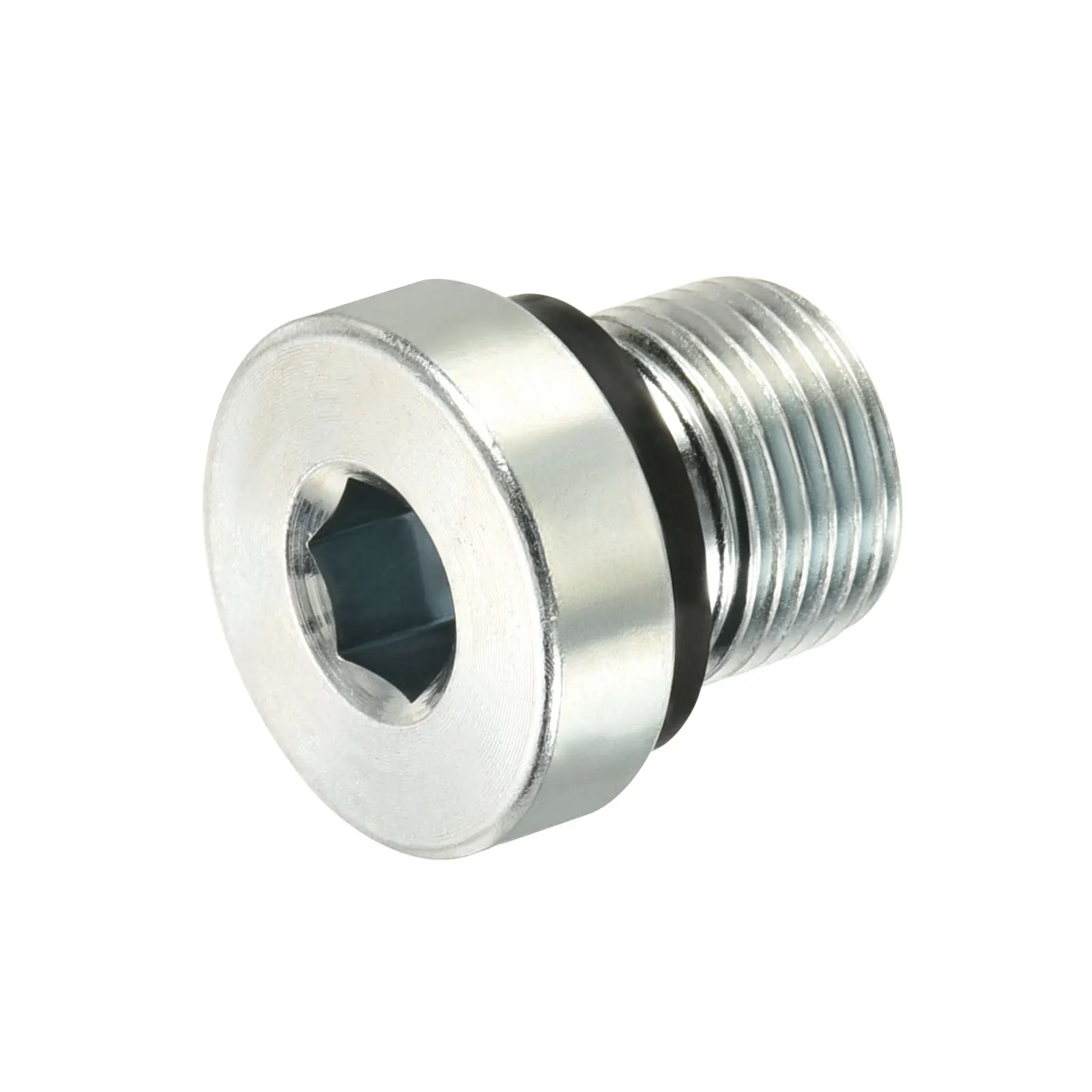 M12 x 1 Innensechskant-Rohrverschraubungsstopfen, Außengewinde 45 #   Stahl-Buchsenstecker mit Dichtungsring für den Enden von Rohrenden