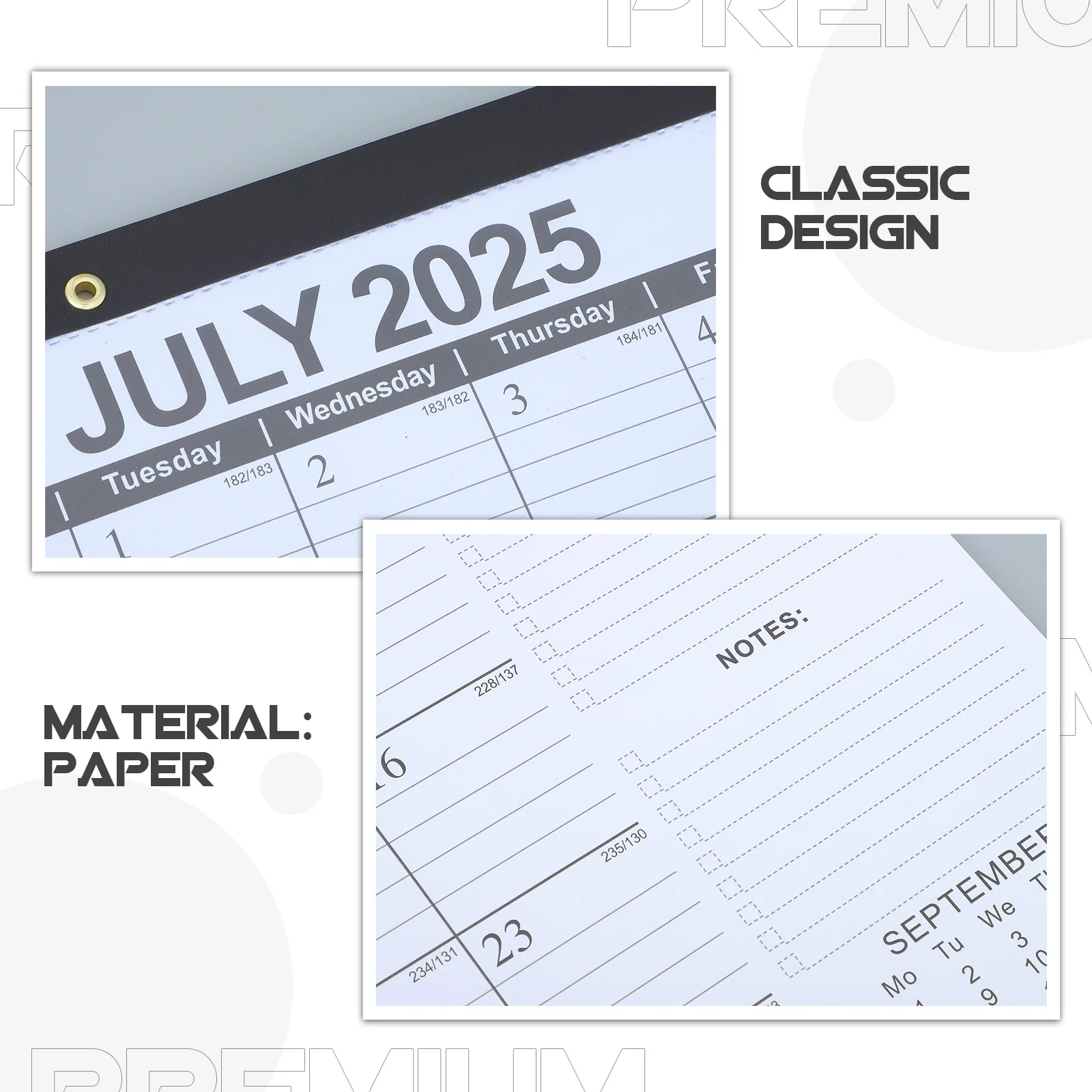 2025-2026 تقويم حائط لمدة 18 شهرًا ورق سميك سهل القراءة للمنزل والمكتب والمدرسة والجدول الزخرفية للمخطط الشهري