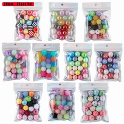 20Pcs Mix Colors 20mm Round Acrylic Beads Loose Rhinestone Bead Sugar Beads For Jewelry Making DIY Handmade Crafts Accessories