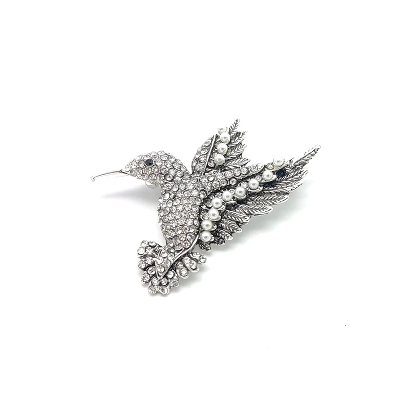 PD BROOCH 2021 New Micro-inlaid Zircon Exquisite Bird Pearl Brooch Clothing Accessories Women Accessories Jewelry