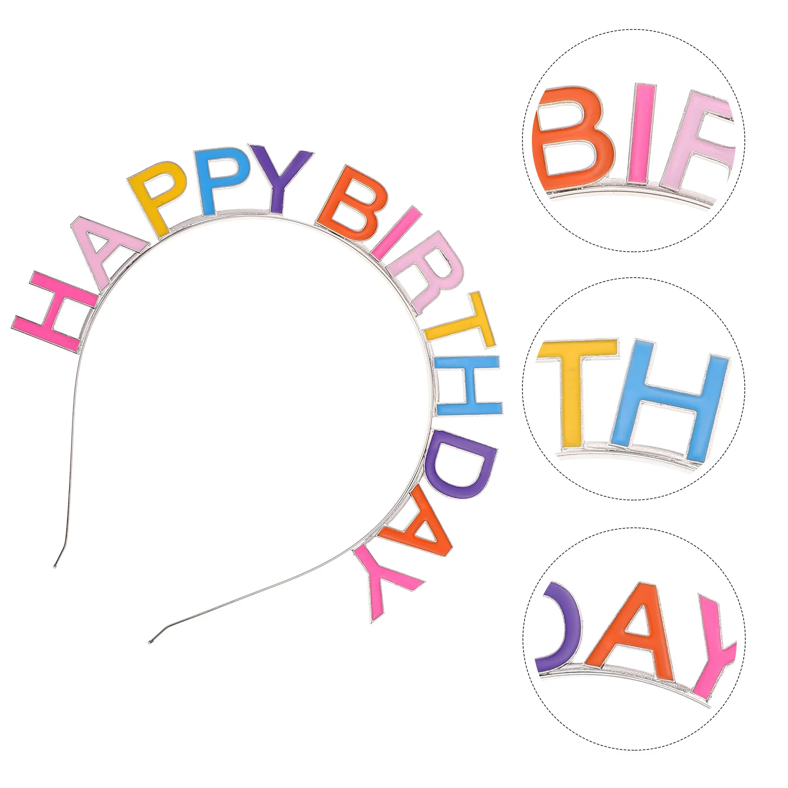 

Birthday Headband Metal Letter Design Decorative Hair Hoop Party Birthday Hairband Kids Holiday Photo Prop Decorative Hair Hoops