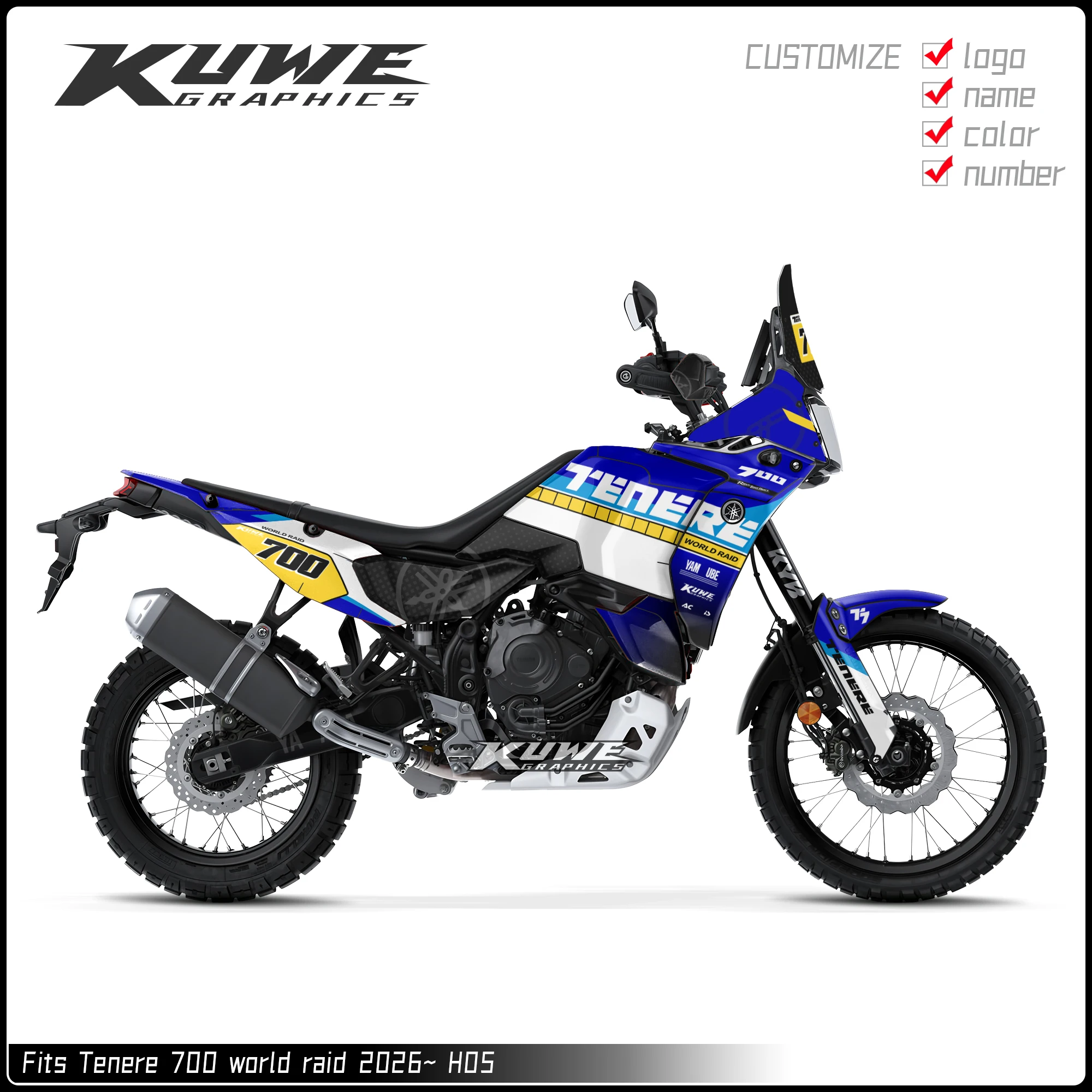 Suitable for Yamaha Tenere 700 World Raid 2026~ Graphics Kit Decals Kit Sticker S5