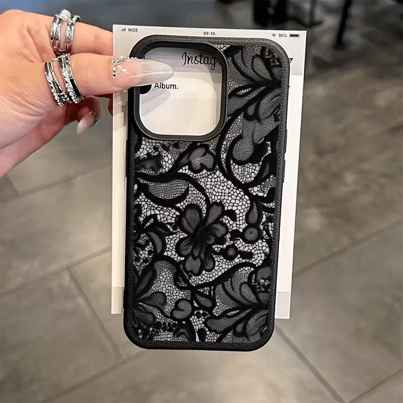 Nueva funda protectora anticaída para teléfono de Tpu con estampado floral de encaje vintage, adecuada para iPhone 17 Air Pro Max, fundas para teléfono iPhone 16, 15, 14, 12, 11, Air Plus Pro Max Series, adecuada para diversos vacaciones, cumpleaños, familiares, amigos