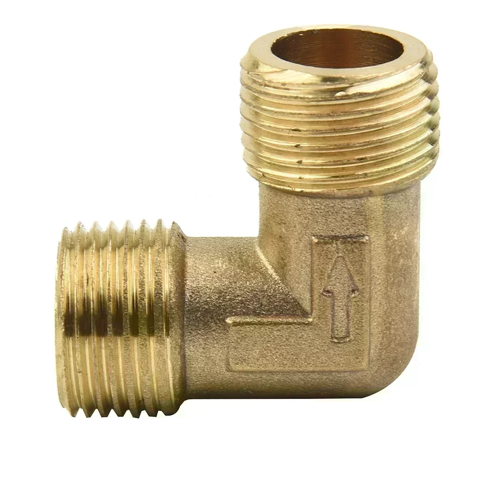 Accesorios para compresor de aire, conector de codo macho igual de latón, válvula de retención de rosca macho a macho de 16,5mm, acoplador de codo, piezas de herramientas de aire
