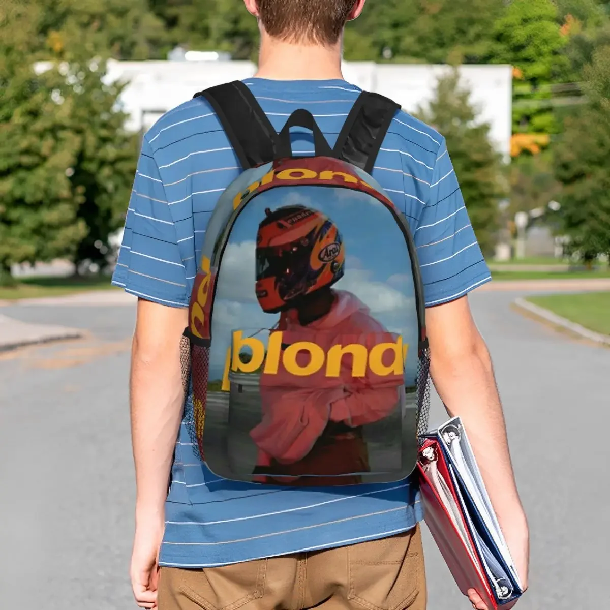 Frank Ocean Blond Aesthetic Graphic Design Backpack Boys Girls Bookbag Cartoon Students School Bags Travel Rucksack Shoulder Bag