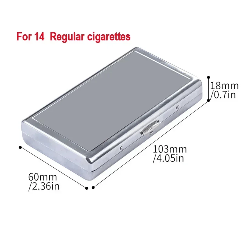 Mirror Face Metal Cigarettes Storage Box Ultra-thin Pockect Smoking Case Container with Clip for Camping Smoking Accessories