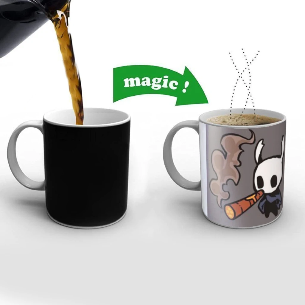 

Cartoon game hollow knight Creativity Change Color Chang mug Ceramic mug Hot Coffee Cup Breakfast Cup Mug Friend Gift