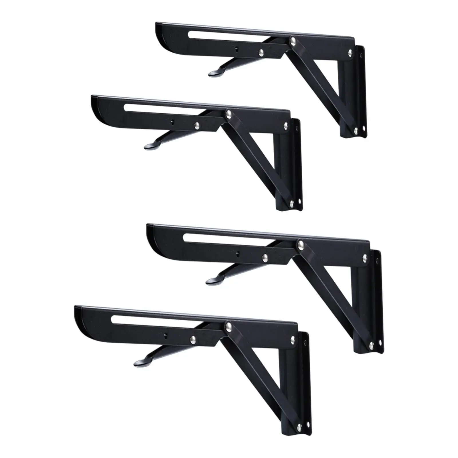 2Pcs Folding Shelf Brackets DIY Wear Resistant Space Saving Sturdy Wall Mounted for Balcony Table Backyard Workshops Kitchen