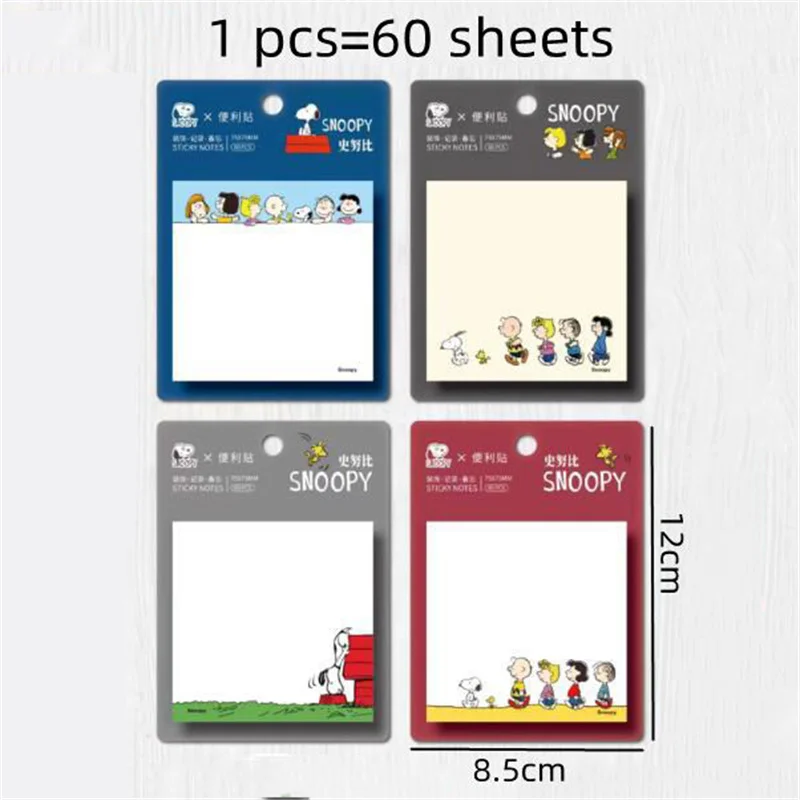 Imagem -02 - Creative Snoopy Memo Pad Kawaii Sticky Notes Etiqueta de Papelaria Planejador Notepad Etiqueta Post Escritório e Abastecimento Escolar 24 Pcs Lot