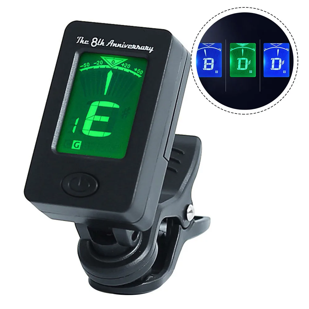 일반 튜너 기타 튜너 Oud 우쿨렐레 진동 센서 비올라 바이올린 2.4*4*4.5cm 440Hz 베이스 내부 마이크