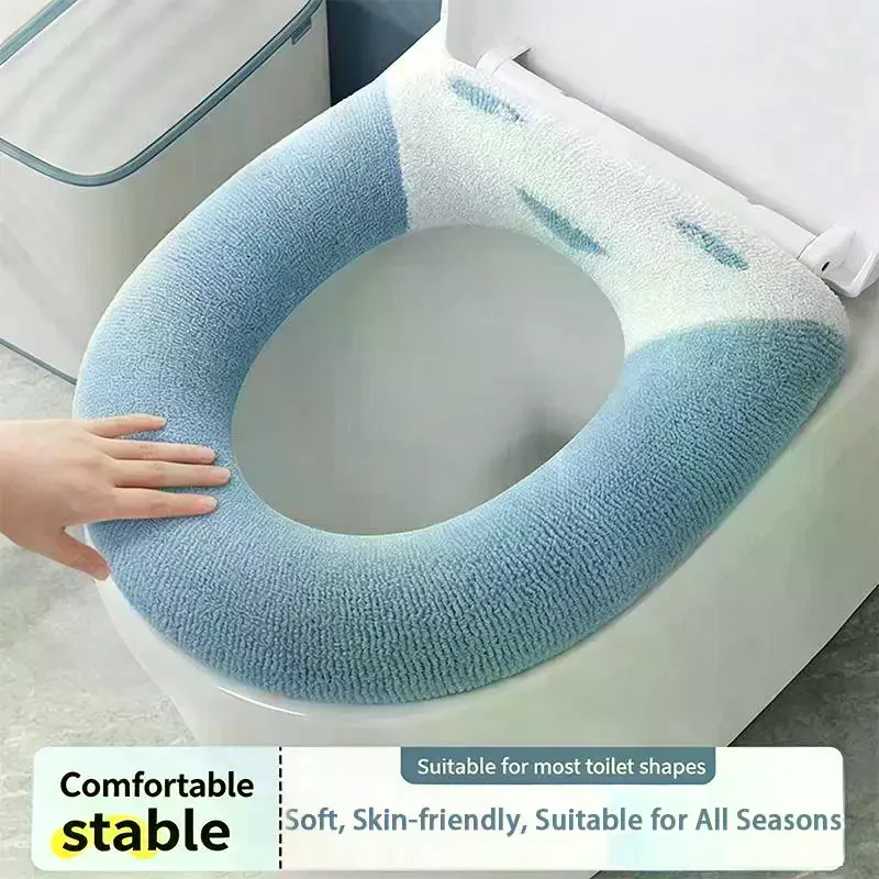 1Pcs Bathroom Toilet Seat Cover Soft Warmer Washable Mat Cover Pad Cushion Seat view 3