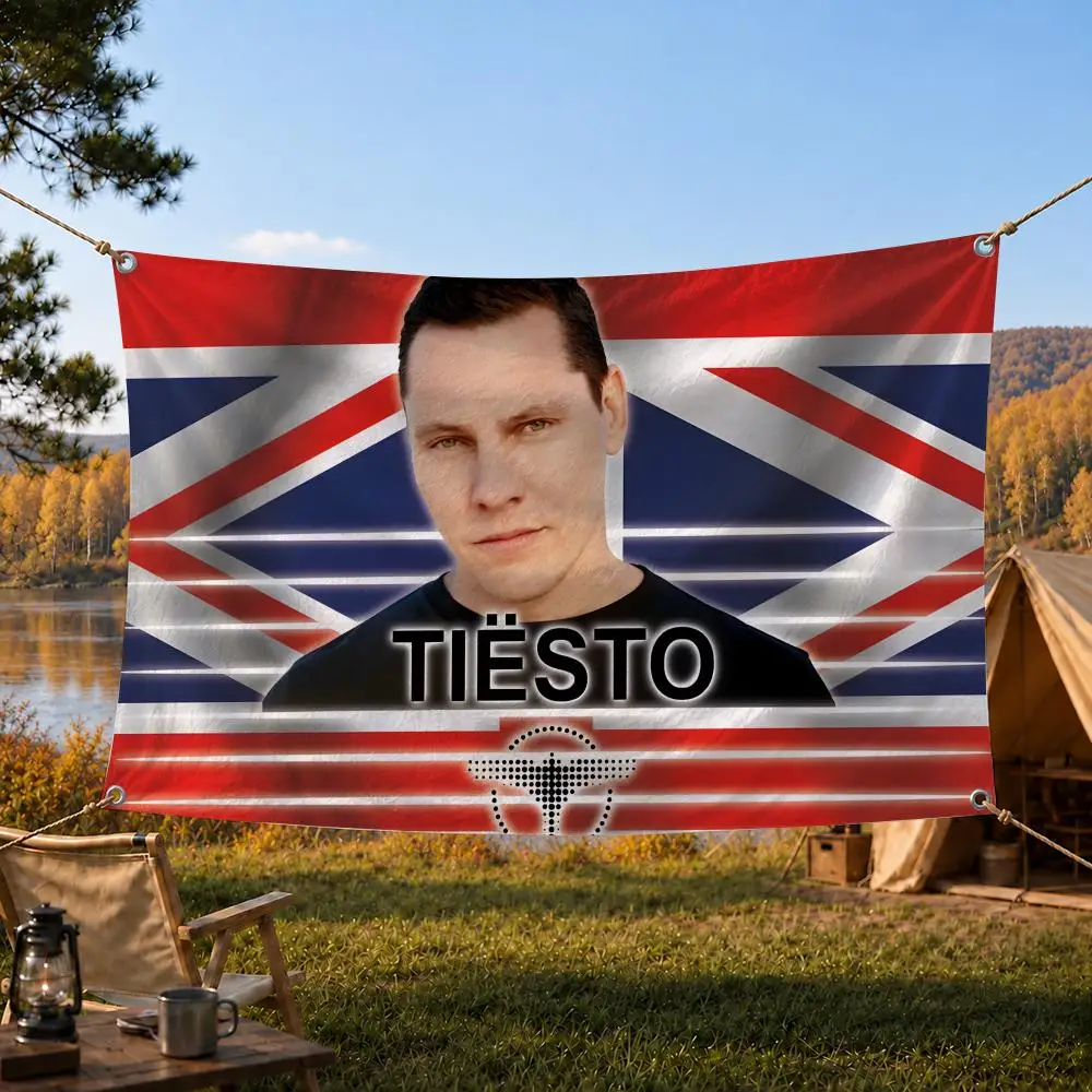 Tiesto Electronic Dance Music DJ Flags Home Yard & Garden Decor Banner - Indoor Outdoor Wall Hanging Flag