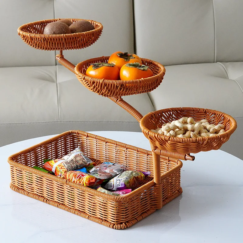 

1PC Multi-Tiered Organizer Basket Stackable Storage Shelf Space Saving for Kitchen Living Room Office Durable Polypropylene