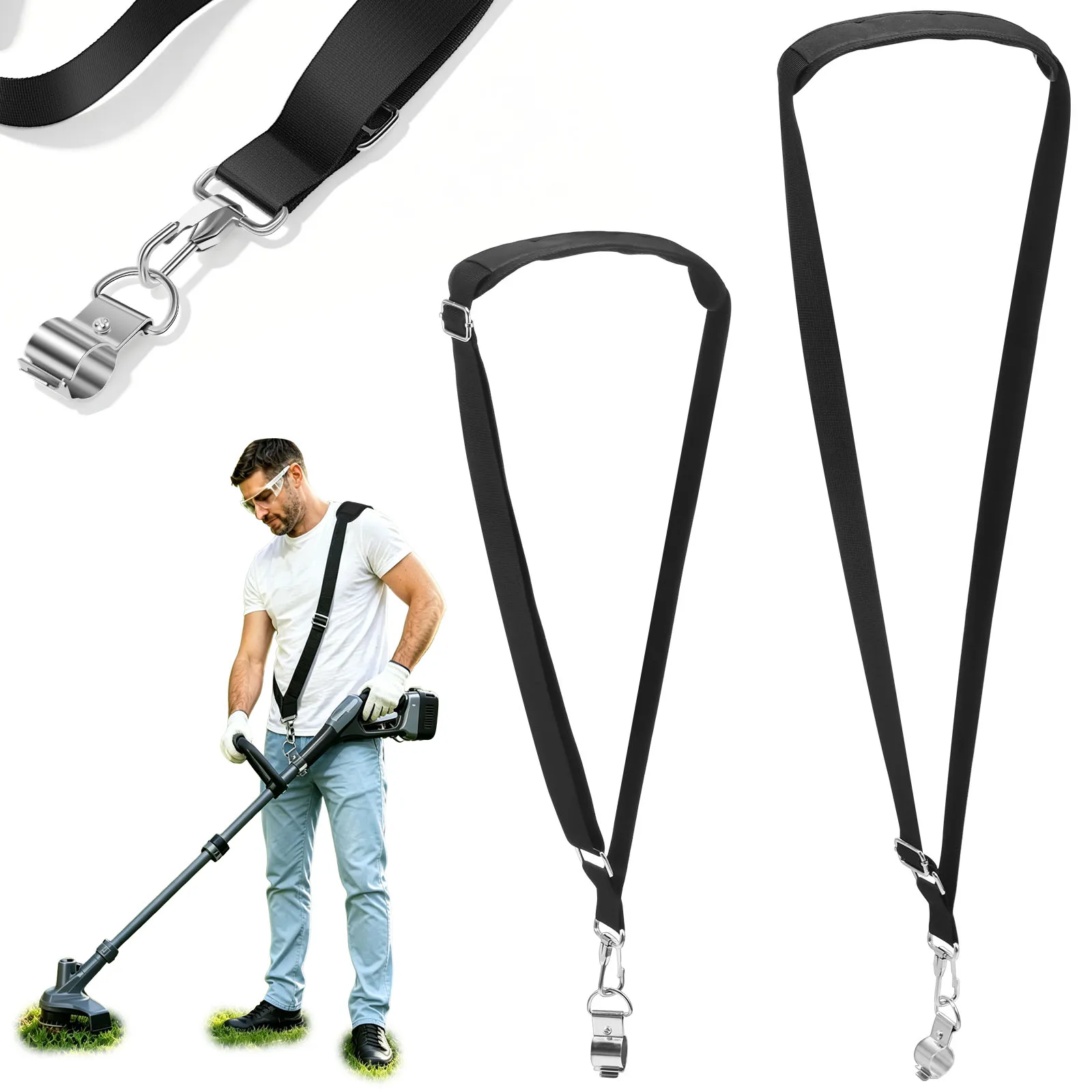 Trimmer Shoulder Strap Adjustable Weed Eater Strap Padded Belt For String Trimmer Brush Cutter Leaf Blower Fatigue Relief Tool