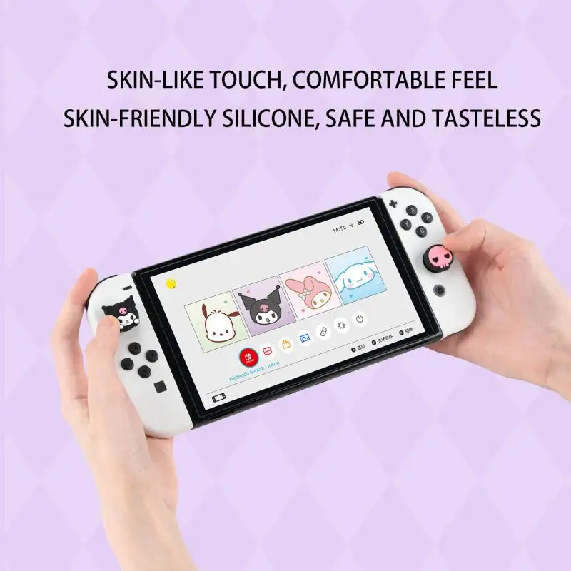 Sanrio Kuromi My Melody Cinnamoroll Nintendo Switch Rocker Hat Ns Oled Game Console Remote Sensing Silica Gel Protective Case