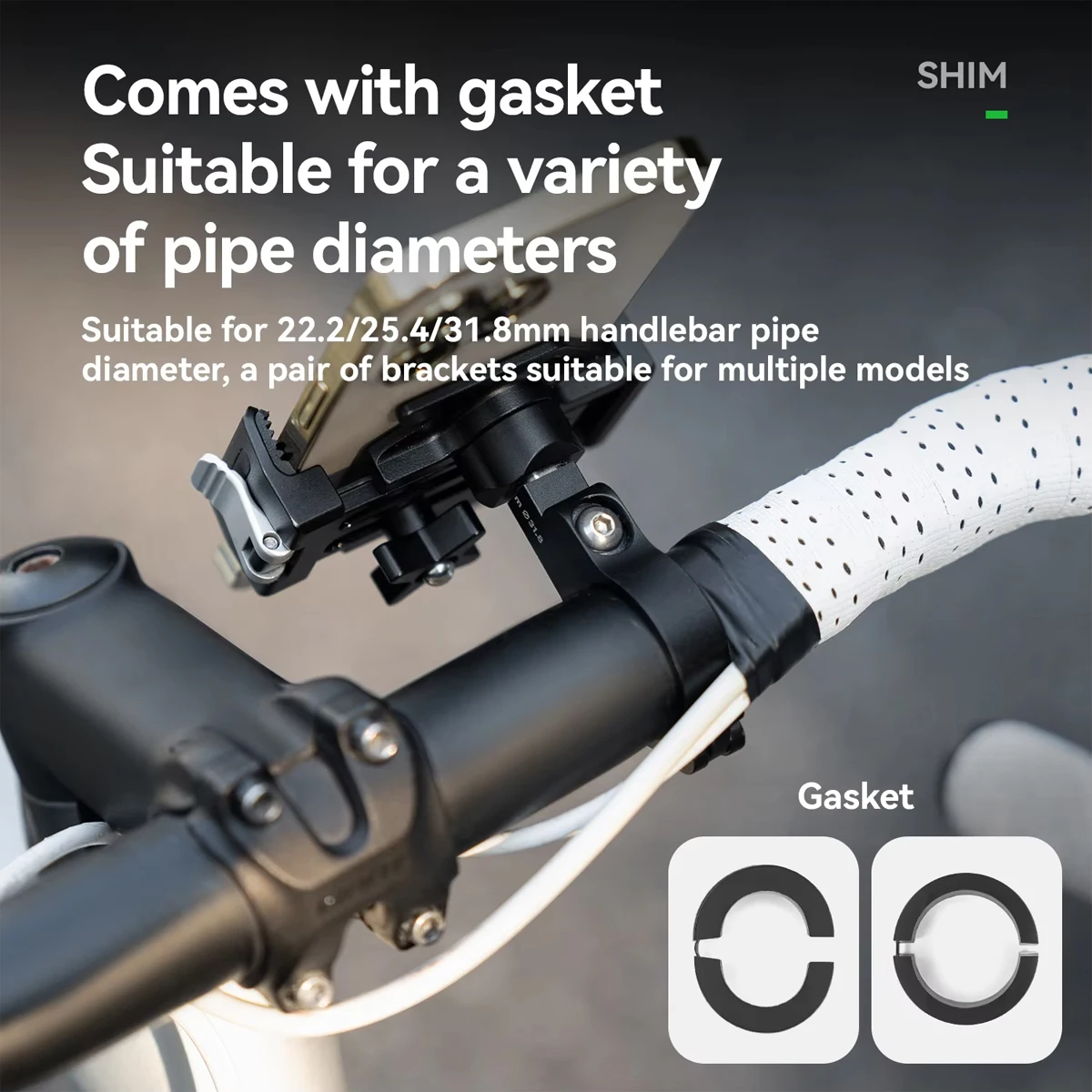 Phone Holder Motorcycle Electric Bicycle Smartphone Holder Clip Ring Type 360° Rotatable Anti-vibration GPS Bike Holder