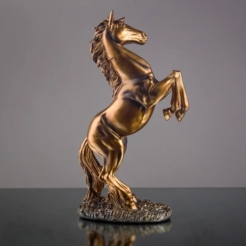 

Nordic Tengkong Junma Statue Resin Sculpture Home Living Room Bedroom Decoration Statue Gold Color, White, Black Horse Statue