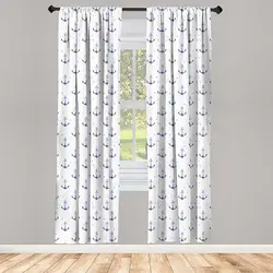 Vintage Anchor Curtains Nautical Element Ship Sailing Travel Theme Curtain Living Room Boys Bedroom Window Drapes 2 Panel Set