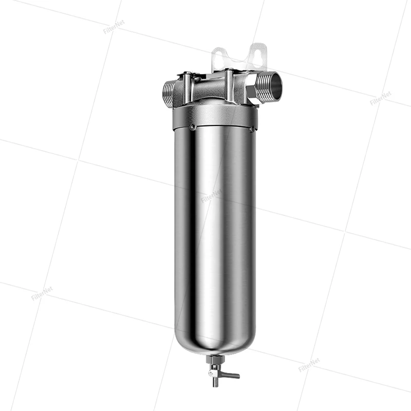 Stainless Steel Under Sink Water Filter System,  Lead, Heavy Metals, Bad Taste, Brushed Central Water Purifier 40Micron 8T Large