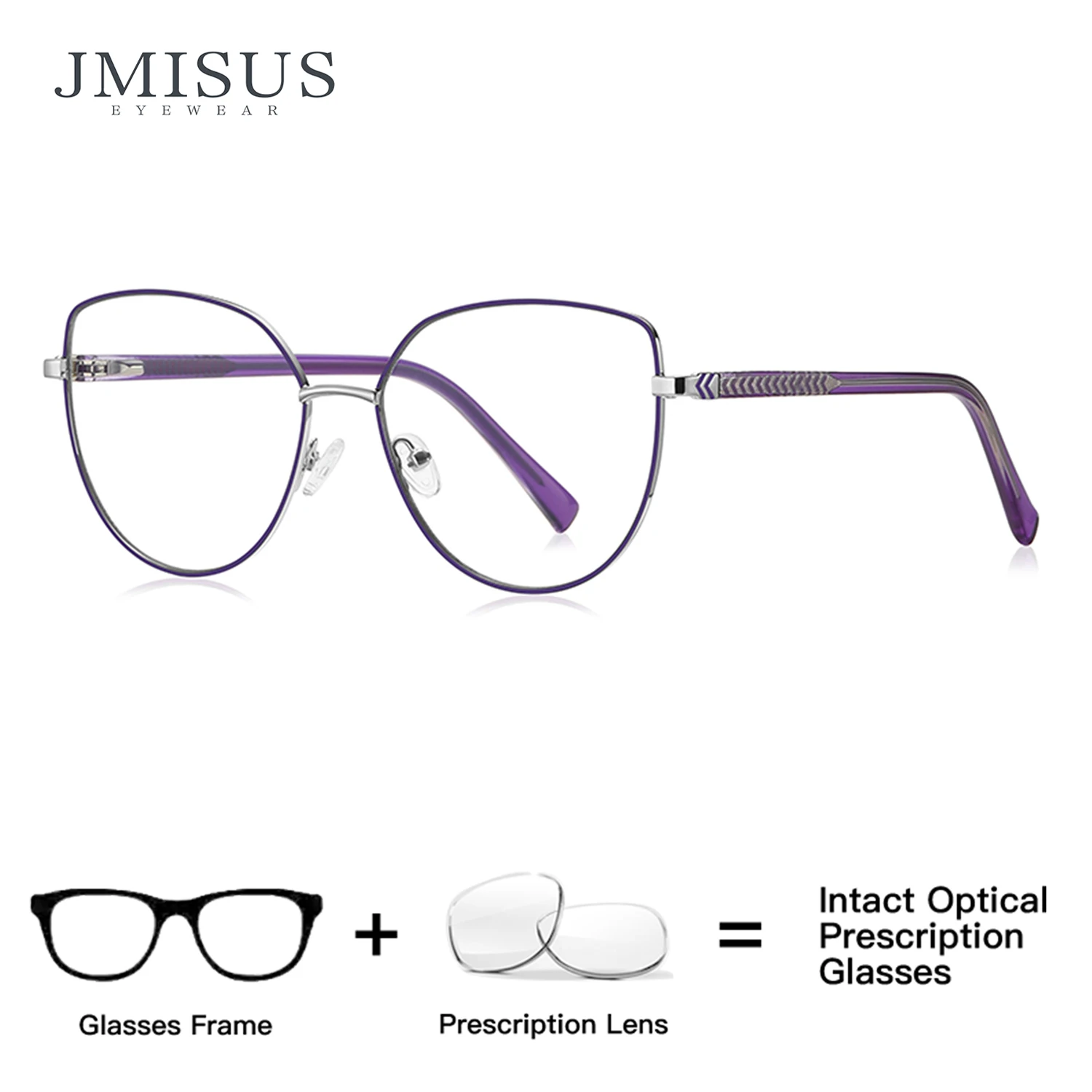 JMISUS 2026 Square Prescription Eyewear Women Handcrafted Metal Details Photochromic Blue Light Blocking Optical Eyeglasses