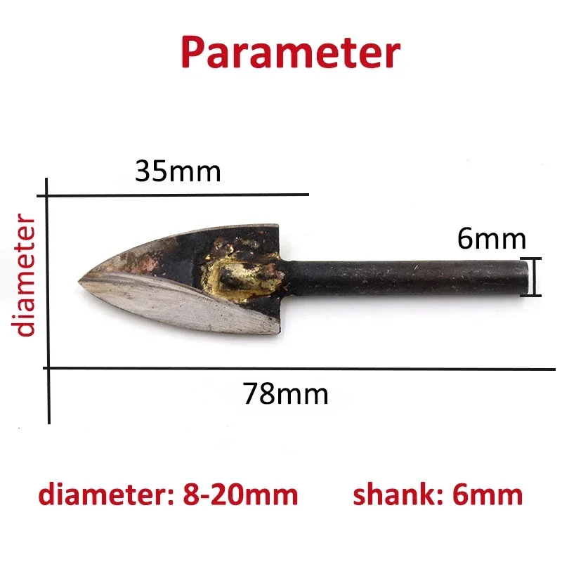 6mm 섕크 HSS 포함 브레이즈 조각 칼, 날카로운 가장자리 밀링 및 조각 커터, 목공 드레멜 회전 도구, 1 개