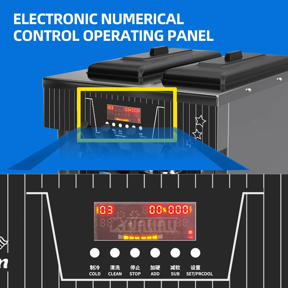 ماكينة آيس كريم ناعم القوام صيفية جديدة للتنظيف التلقائي بالكامل ماكينا دي سورفيت كاسيرا