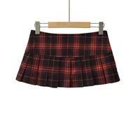 Summer Mini skirts for woman vintage korean fashion plaid skirts for women y2k skirts pleated red plaid skirts preppy style - Image 3