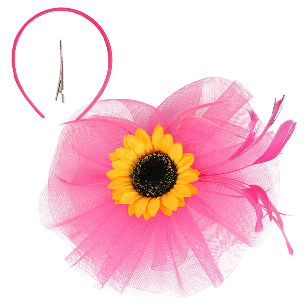 

Sunflower Fascinator Headb s Hats for Women Tea Party Wedding Green Large Flower Hair Accessories Elegant Style