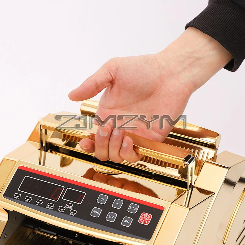 Rilevatore di denaro falso Contatore di banconote Placcatura in oro Macchina per il conteggio di valuta multipla Display LCD