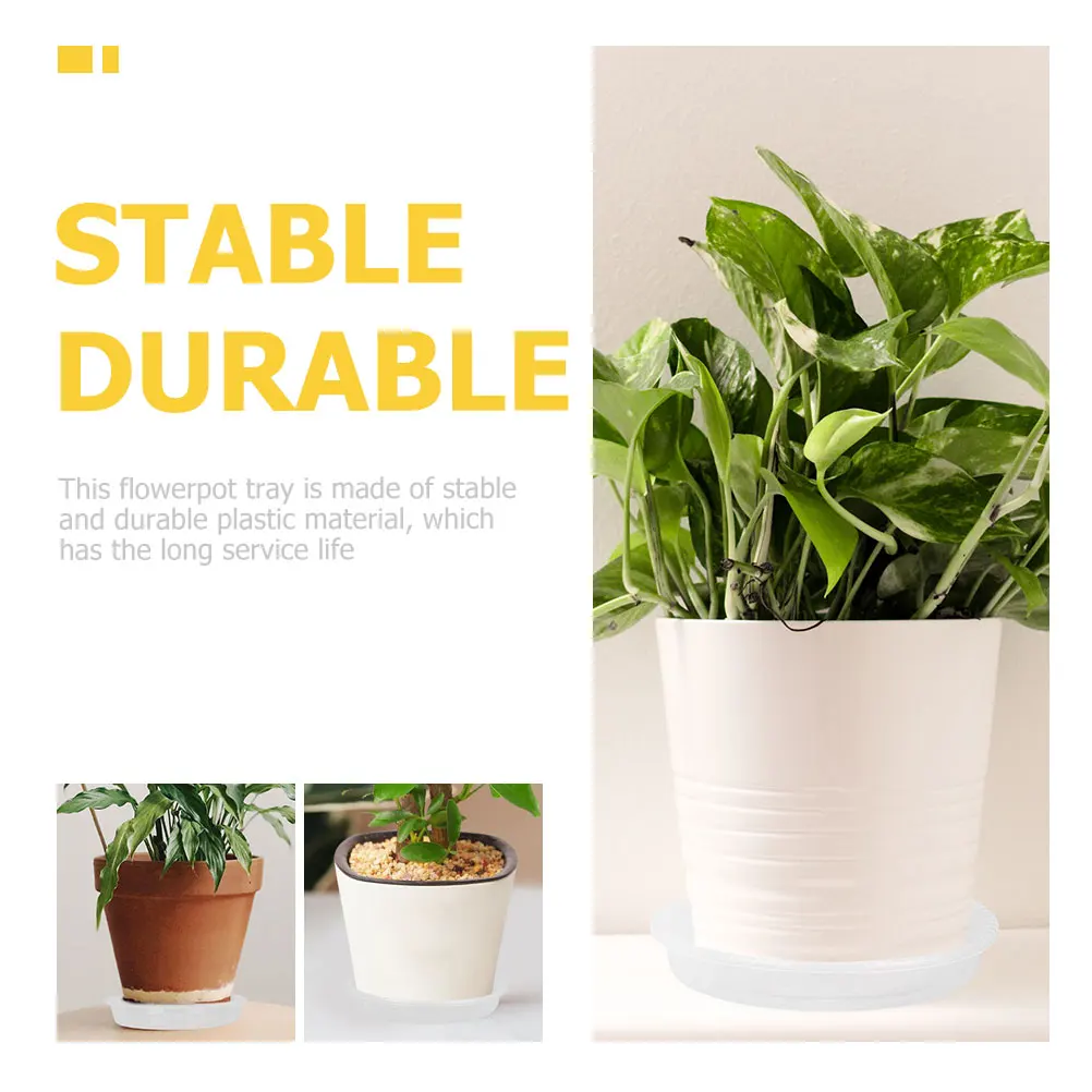 

10pcs Planter Trays Flower Drip Water Collector Plastic Saucers Clear Plant Saucers For Indoors Indoor Plant Pots No Holes