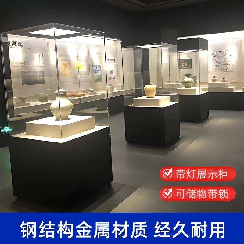 Metal steel structure display cabinet Customized museum display cabinet Antique display cabinet