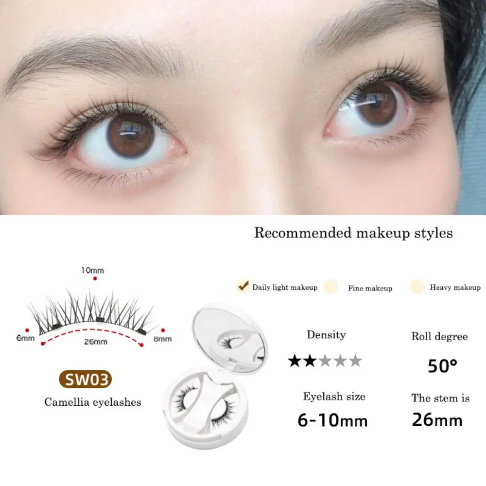 Cat Eye Magnetic False Eyelashes Long Lasting Makeup Glue Free False Eyelashes Reusable Fluffy False Eyelash Clusters Cosplay