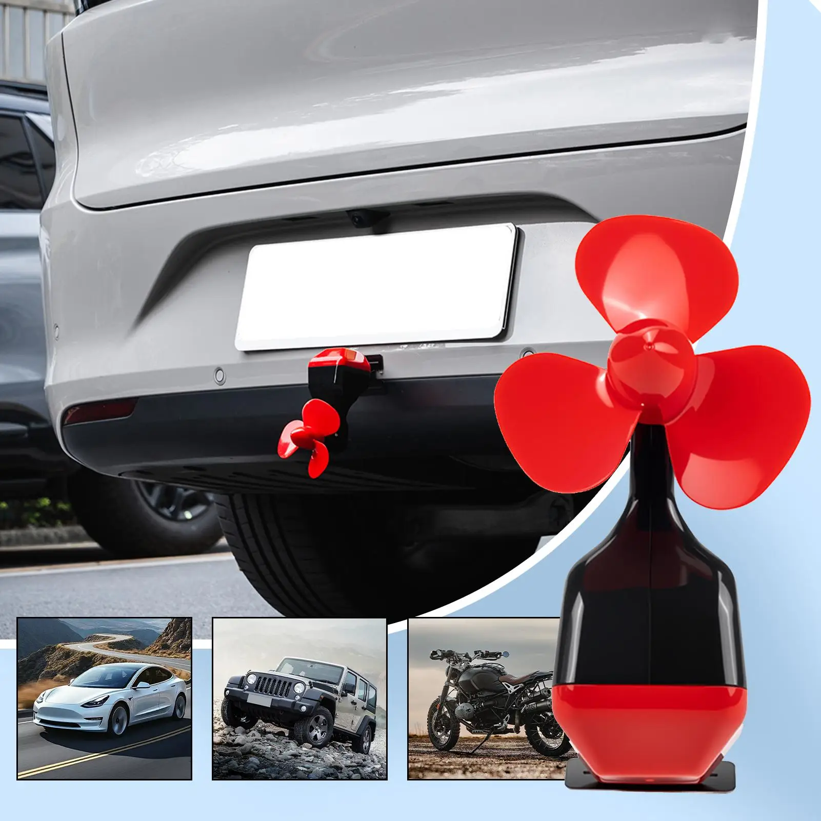 Car Tail Decoration Propeller Shaped Vehicle Trunk Ornament Motorcycle Tail Ornament For Sedan Automotive Truck SUV Outdoor