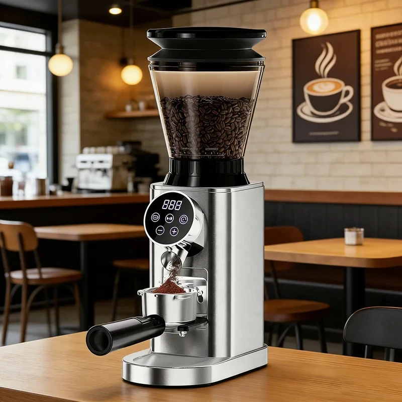 Top Selling Professional Stainless Steel Flat Burr Electric Quiet Operation Espresso Commercial Coffee Bean Grinder