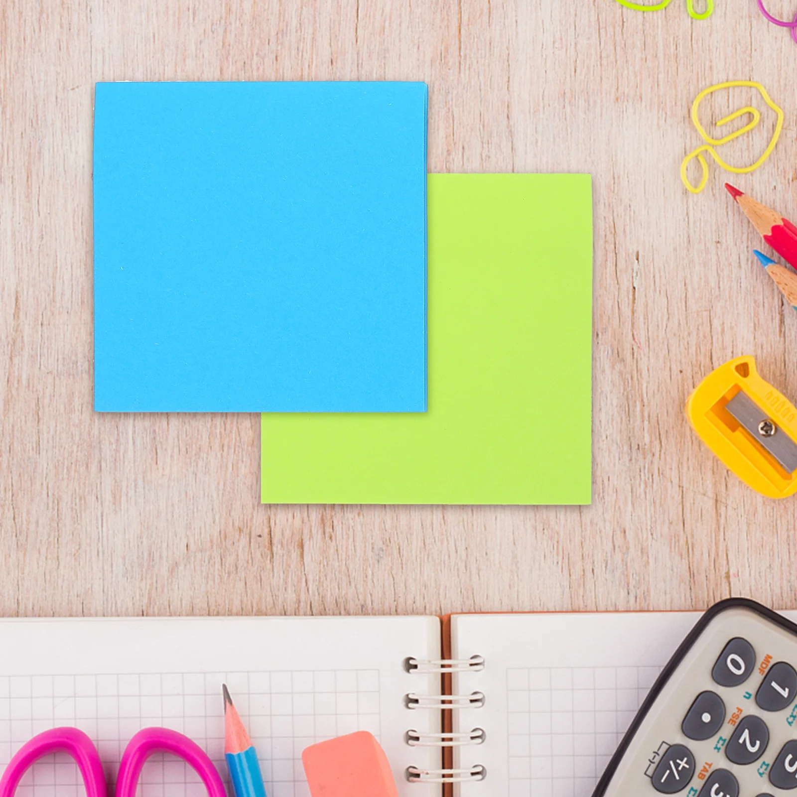 

6Pcs Fluorescent Notes Pad Aesthetic School Supplies Sticky Tabs for Planners Textbooks to Do Lists Office Desk Accessories