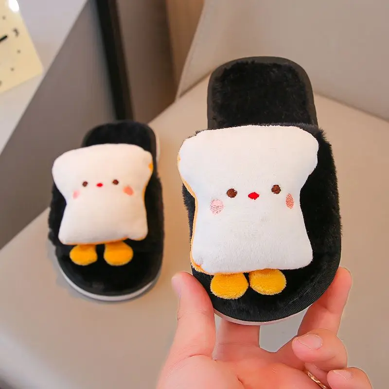 2026 Winter Essential Fluffy Open Toe Slippers for Kids Indoor Outdoor Warmth Stylish Family Pair with Non Slip Design Slippers view 4