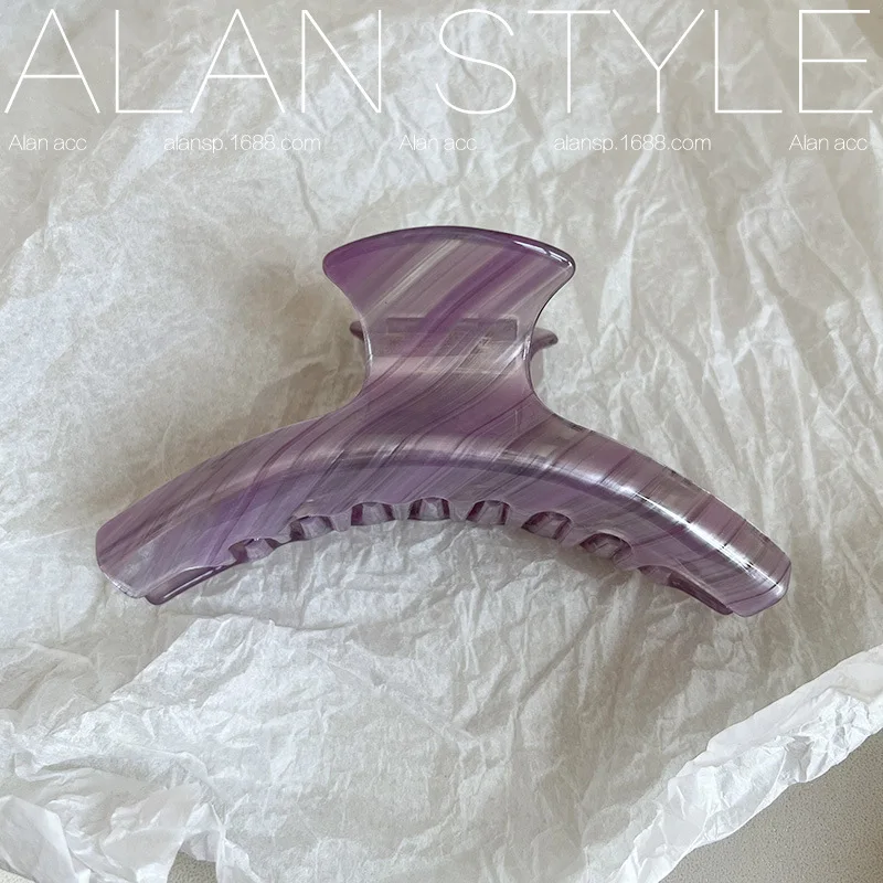 Large Size Purple Pink Hairclip Shark Hair Claw Acetate French Vintage Hair Accessories