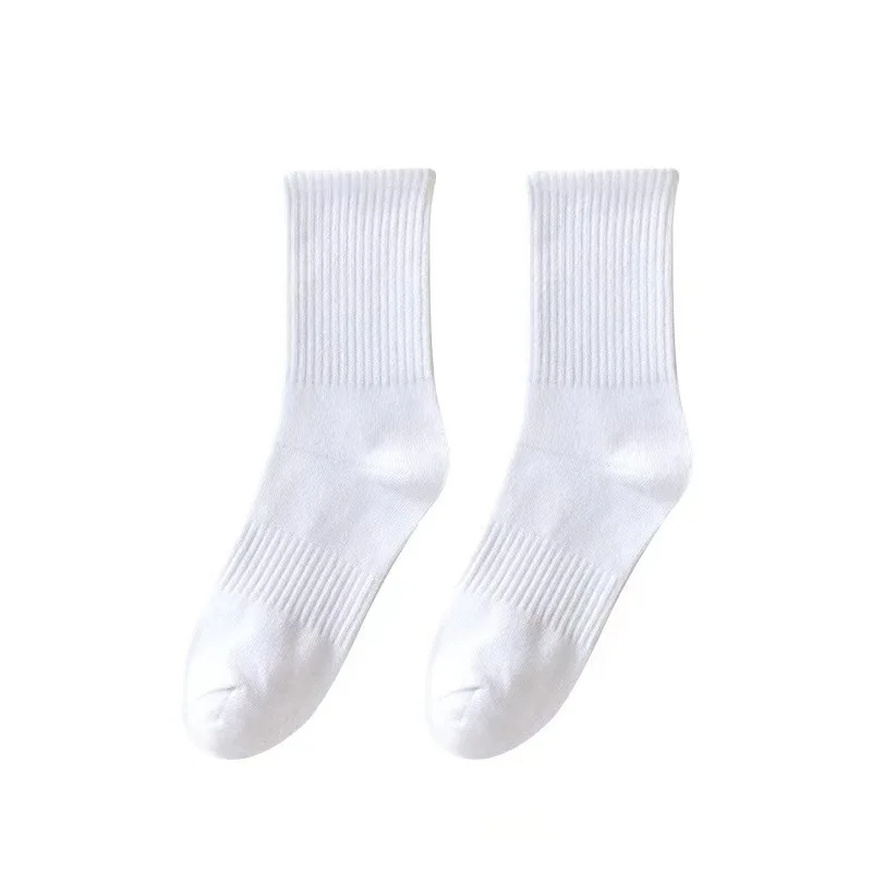 5 Pairs Men\'s Sports Socks Black White Thin Breathable Moisture Wicking Crew Socks Unisex Casual Spring Summer Socks