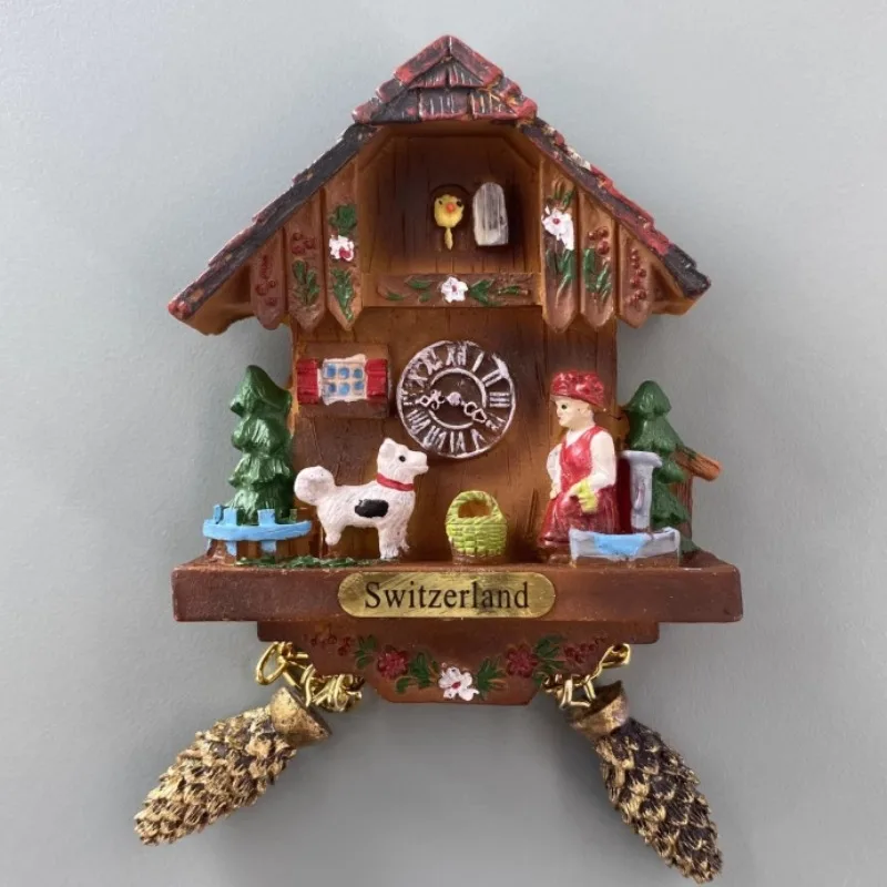 Switzerland Travelling Souvenirs Cuckoo Clock Fridge Magnets Wedding Gifts Alps Refrigerator Stickers Home Decoration