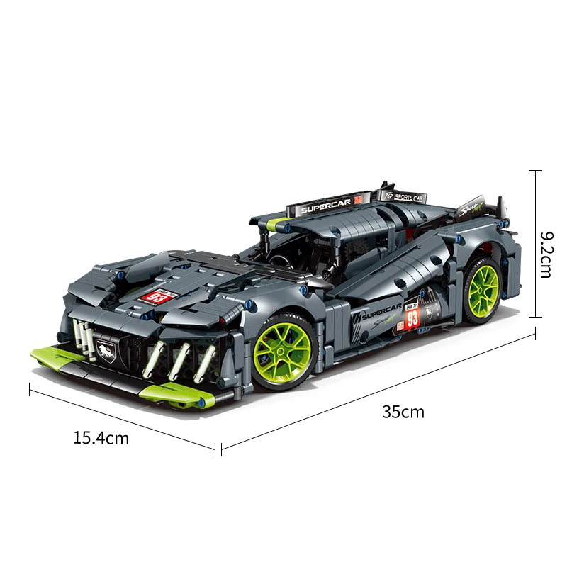NEW1280PCSการวิเคราะห์9 × 8 Le Mans Hybrid Hypercar 1:14 Scale Building Blocksความเร็วรถแข่งประกอบอิฐของเล่นของขวัญ