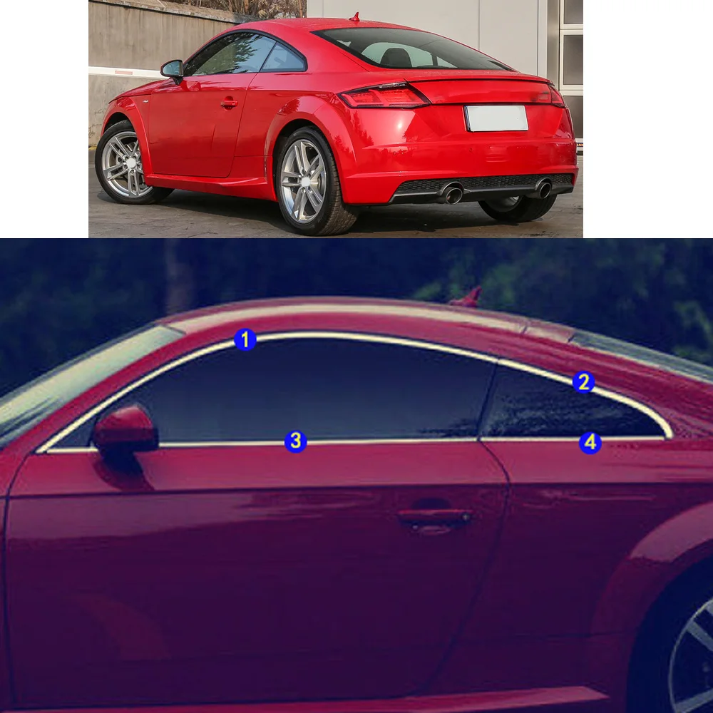 

Car Sticker Garnish Pillar Window Middle Strip Trim Frame Hoods For Audi TT 2015 2016 2017 2018 2019 2020