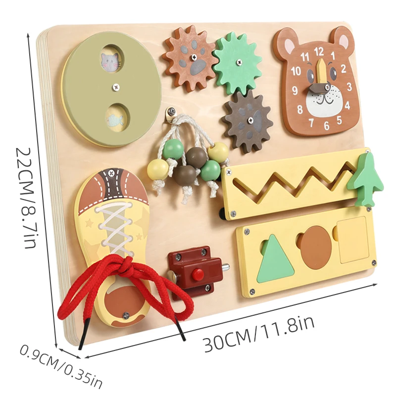 Educational Learning Kids Toys Wood Busyboard Fine Motor Skill Life Practical Activities Early Teaching Aid Shape Matching Game