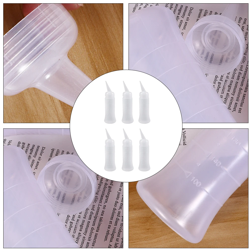 

6pcs 260Ml Dry Shampoo Bottle Empty Plastic Squeeze Bottles Graduated Scale Beak Mouth For Salon Hair Dye Lotion Refillable