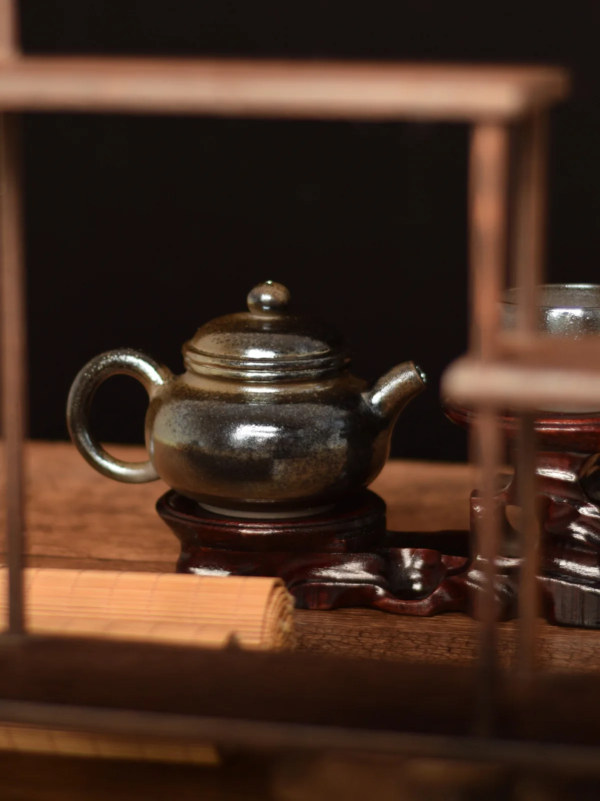 Purple pottery teapot Ancient firewood burning pot All handmade tea single pot