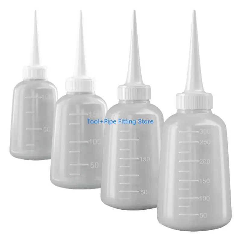 F92B Pack of 4 Plastic Squeeze Bottles with 4 Capacity for DIY and Craft Use