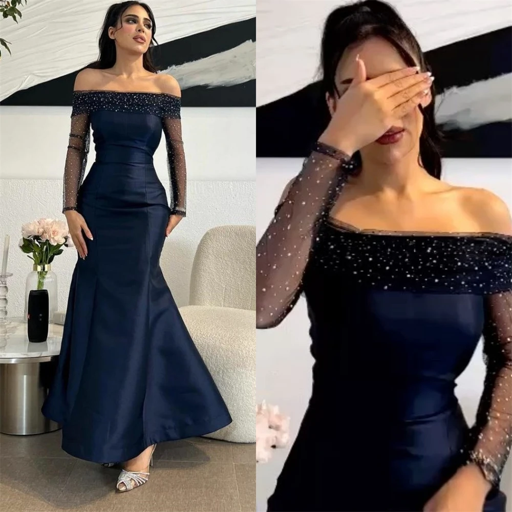 Customized Jiayigong  High QualitOff-the-shoulder Mermaid Cocktail Draped S Occasion Evening Gown dresses for women 2023  فساتين