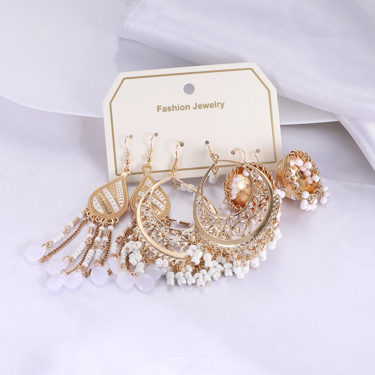 البوهيمي الوردي الخرز كريستال شرابة القرط للنساء 2026 مجموعة جديدة خمر الذهب اللون جولة على شكل قلب استرخى أقراط مجوهرات