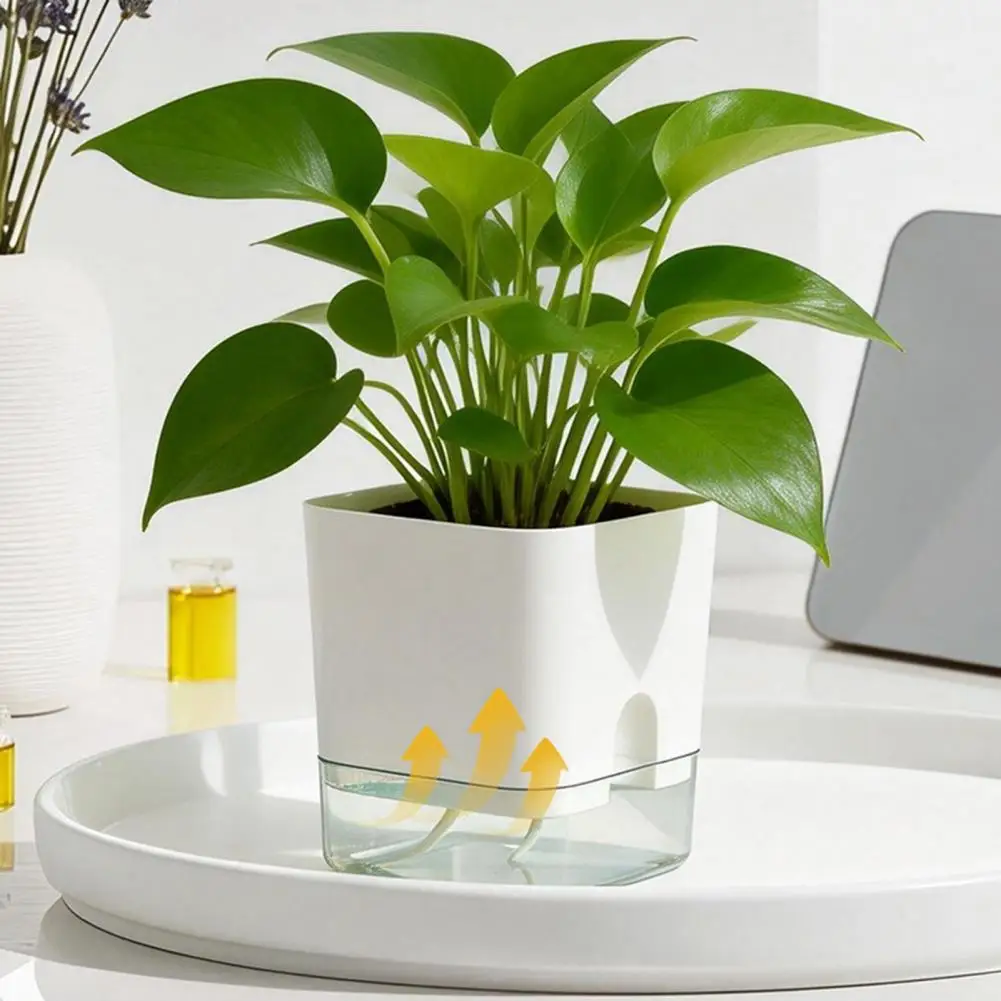 Automatic Watering Flower Pots Self Watering Flower Pot Indoor Plant Pot with Drainage Self Watering Planter with Reservoir Mode