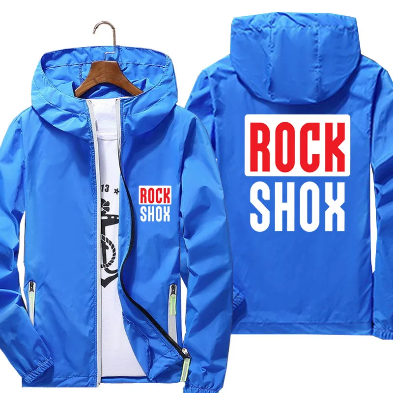 Rockshox Rock Shox Shock Suspension Mountain Mtb Men's Hooded Zipper Thin Windbreaker 2026 Jacket Pilot Reflective t shirts
