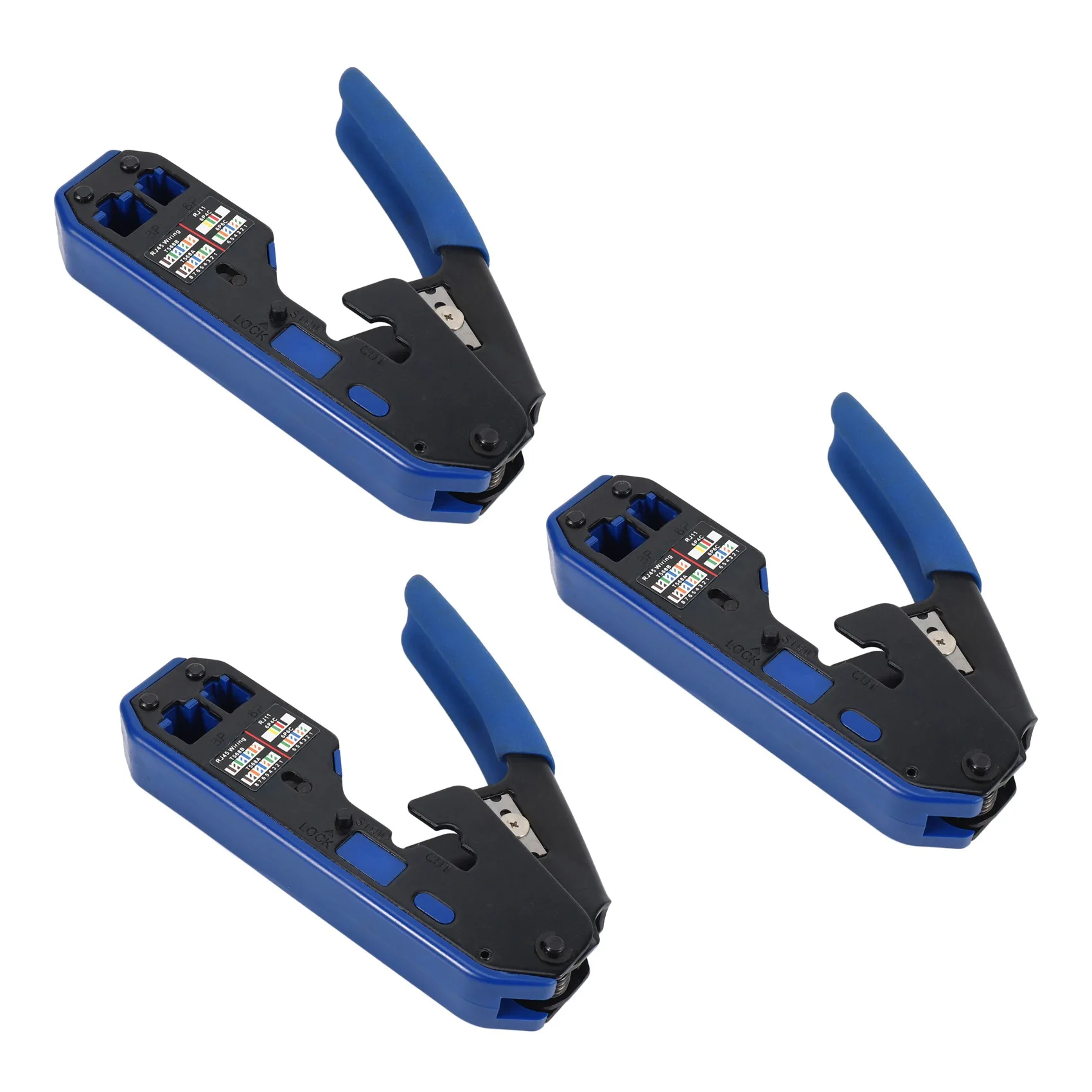 

3X RJ45 Tool Network Crimper Rj45 Crimping Tool Stripper Cutter for Rj45 Cat6 Cat5E Cat5 Rj11 Rj12 Connector